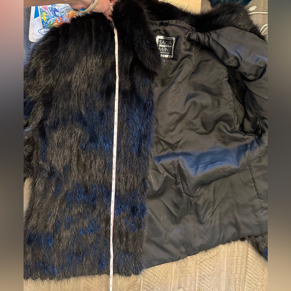 Saga Furs Black Mink Fur Coat - Picture 12 of 16